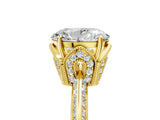 Yellow gold Oval Cut Solitaire Split Shank Pave Diamond Engagement Ring with Four-Prong Setting_18