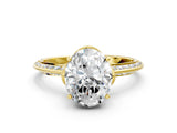 Yellow gold Oval Cut Solitaire Split Shank Pave Diamond Engagement Ring with Four-Prong Setting_37