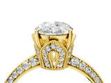 Yellow gold Oval Cut Solitaire Split Shank Pave Diamond Engagement Ring with Four-Prong Setting_41