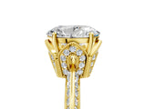 Yellow gold Oval Cut Solitaire Split Shank Pave Diamond Engagement Ring with Four-Prong Setting_42
