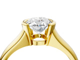 Yellow gold Oval Cut Solitaire Tension Set Diamond Ring with Split Shank Band_19