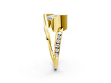 Yellow gold Oval Cut Solitaire Tension-Set Diamond Split Shank Ring_22