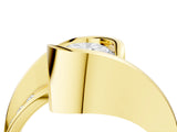 Yellow gold Oval Cut Solitaire Tension-Set Diamond Split Shank Ring_24