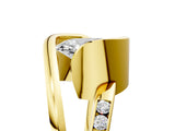 Yellow gold Oval Cut Solitaire Tension-Set Diamond Split Shank Ring_25