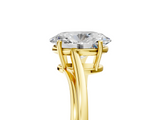 Yellow gold Oval Cut Solitaire Twist Band Ring with Four-Prong Setting_38
