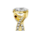 Yellow gold Oval Cut Solitaire Twist Pave Diamond Engagement Ring with Prong Setting_20