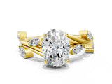 Yellow gold Oval Cut Solitaire Twisted Band Marquise Accent Prong Setting Ring_15
