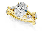 Yellow gold Oval Cut Solitaire Twisted Band Marquise Accent Prong Setting Ring_16