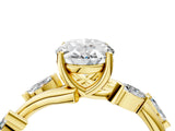 Yellow gold Oval Cut Solitaire Twisted Band Marquise Accent Prong Setting Ring_7