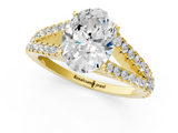 Yellow gold Oval Cut Split Shank Pave Diamond Engagement Ring with Four-Prong Setting_29