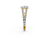 Yellow gold Oval Cut Split Shank Pave Diamond Engagement Ring with Four-Prong Setting_30