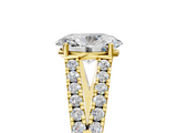 Yellow gold Oval Cut Split Shank Pave Diamond Engagement Ring with Four-Prong Setting_33