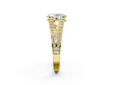Yellow gold Oval Cut Split Shank Pave Diamond Ring with Four-Prong Setting_52