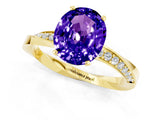 Yellow gold Oval Cut Tanzanite Engagement Ring with Side Stone Accents and Four-Prong Setting_61