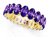 Yellow gold Oval Cut Tanzanite Eternity Band with Shared Prong Setting_1