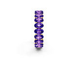 Yellow gold Oval Cut Tanzanite Eternity Band with Shared Prong Setting_2