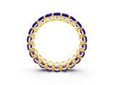 Yellow gold Oval Cut Tanzanite Eternity Band with Shared Prong Setting_3