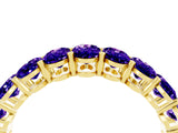 Yellow gold Oval Cut Tanzanite Eternity Band with Shared Prong Setting_4