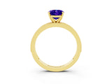 Yellow gold Oval Cut Tanzanite Milgrain Pavé Engagement Ring with Four-Prong Setting_15