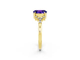 Yellow gold Oval Cut Tanzanite Ring with Side Stones and Four-Prong Setting_74