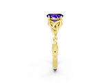 Yellow gold Oval Cut Tanzanite Solitaire Celtic Knot Ring with Four-Prong Setting_14