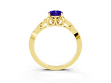 Yellow gold Oval Cut Tanzanite Solitaire Celtic Knot Ring with Four-Prong Setting_15