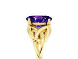 Yellow gold Oval Cut Tanzanite Solitaire Celtic Knot Ring with Four-Prong Setting_17
