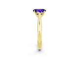 Yellow gold Oval Cut Tanzanite Solitaire Engagement Ring with Cathedral Setting and Four-Prong Mount_20