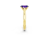 Yellow gold Oval Cut Tanzanite Solitaire Engagement Ring with Cathedral Setting and Four-Prong Mount_26