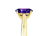 Yellow gold Oval Cut Tanzanite Solitaire Engagement Ring with Cathedral Setting and Four-Prong Mount_29