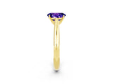 Yellow gold Oval Cut Tanzanite Solitaire Engagement Ring with Cathedral Setting and Four-Prong Mount_68