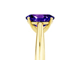 Yellow gold Oval Cut Tanzanite Solitaire Engagement Ring with Cathedral Setting and Four-Prong Mount_71