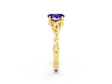 Yellow gold Oval Cut Tanzanite Solitaire Engagement Ring with Celtic Knot Band and Four-Prong Setting_2