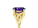 Yellow gold Oval Cut Tanzanite Solitaire Engagement Ring with Celtic Knot Band and Four-Prong Setting_5
