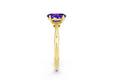 Yellow gold Oval Cut Tanzanite Solitaire Engagement Ring with Classic Band and Four-Prong Setting_26