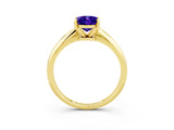 Yellow gold Oval Cut Tanzanite Solitaire Engagement Ring with Classic Band and Four-Prong Setting_27