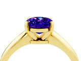 Yellow gold Oval Cut Tanzanite Solitaire Engagement Ring with Classic Band and Four-Prong Setting_28