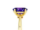Yellow gold Oval Cut Tanzanite Solitaire Engagement Ring with Classic Band and Four-Prong Setting_29