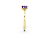 Yellow gold Oval Cut Tanzanite Solitaire Engagement Ring with Classic Band and Four-Prong Setting_46