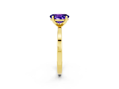 Yellow gold Oval Cut Tanzanite Solitaire Engagement Ring with Classic Band and Four-Prong Setting_46