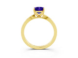 Yellow gold Oval Cut Tanzanite Solitaire Engagement Ring with Classic Band and Four-Prong Setting_47
