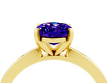 Yellow gold Oval Cut Tanzanite Solitaire Engagement Ring with Classic Band and Four-Prong Setting_48