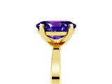 Yellow gold Oval Cut Tanzanite Solitaire Engagement Ring with Classic Band and Four-Prong Setting_49