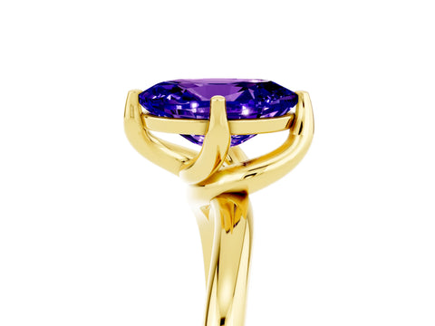 Yellow gold Oval Cut Tanzanite Solitaire Engagement Ring with Four-Prong Setting and Classic Band_17