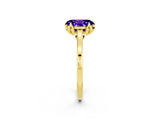 Yellow gold Oval Cut Tanzanite Solitaire Ring with Flower Prong Setting and Classic Band_14