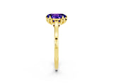 Yellow gold Oval Cut Tanzanite Solitaire Ring with Flower Prong Setting and Classic Band_38