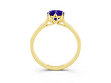Yellow gold Oval Cut Tanzanite Solitaire Ring with Flower Prong Setting and Classic Band_39