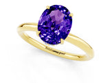 Yellow gold Oval Cut Tanzanite Solitaire Ring with Thin Band and Four-Prong Setting_13