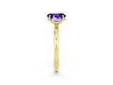 Yellow gold Oval Cut Tanzanite Solitaire Ring with Thin Band and Four-Prong Setting_14