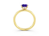 Yellow gold Oval Cut Tanzanite Solitaire Ring with Thin Band and Four-Prong Setting_15